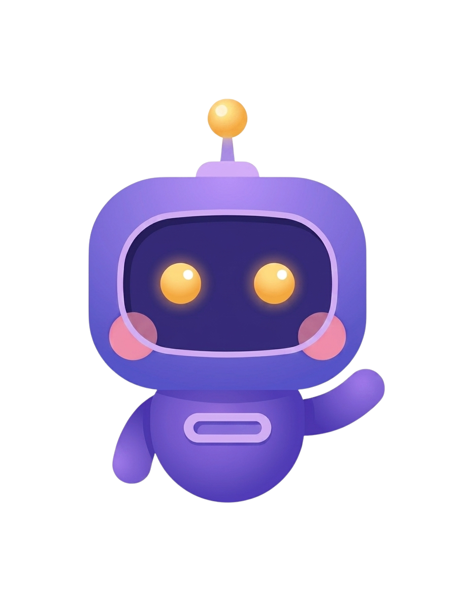 Pip, the Pausely robot, waving